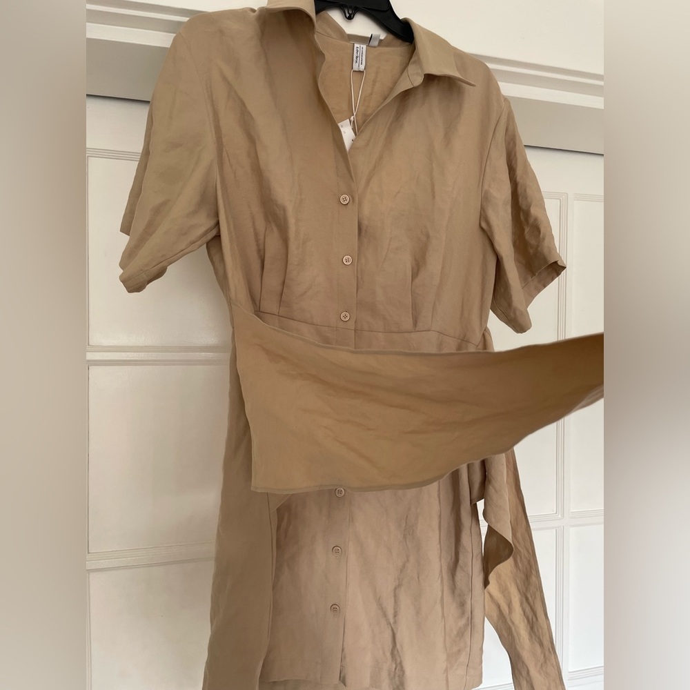 NWT & Other Stories Button-Down Wrap Dress Mini Size 10 - Picture 5 of 6